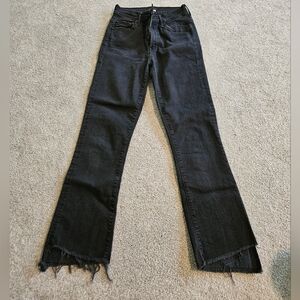 MOTHER Insider Crop Step Fray Black Size 25